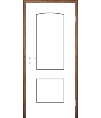 Bild von Weißlackierte Innentür mit Rillenfräsungen COLORline – MODENA R14L