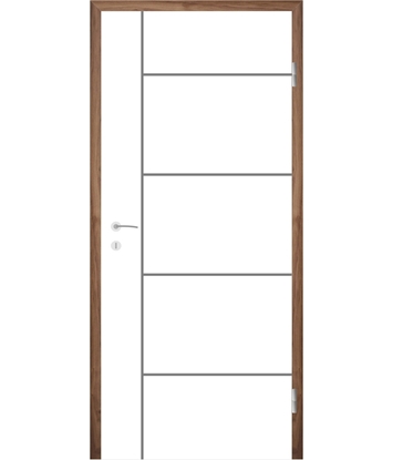 Bild von Weißlackierte Innentür mit Rillenfräsungen COLORline – MODENA R17L