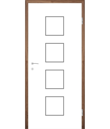 Bild von Weißlackierte Innentür mit Rillenfräsungen COLORline – MODENA R23L