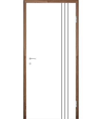 Bild von Weißlackierte Innentür mit Rillenfräsungen COLORline – MODENA R36L