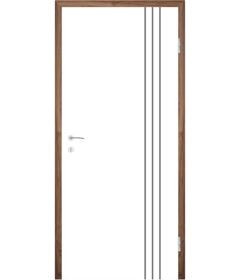 Weißlackierte Innentür mit Rillenfräsungen COLORline – MODENA R36L