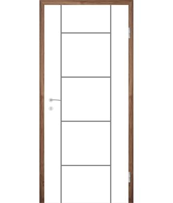 Bild von Weißlackierte Innentür mit Rillenfräsungen COLORline – MODENA R5L